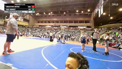 120 lbs 3rd Place Match - Braxton Hayes, Trash Pandas Wrestling Club vs Ray Kinsey, Saints Wrestling Club