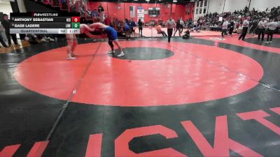 285 lbs Quarterfinal - Anthony Sebastian, Elmhusrt (IC CATHOLIC) vs Gage LaDere, Frankfort (LINCOLN-WAY EAST)