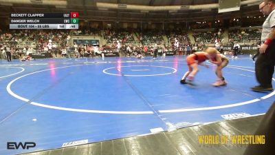 55 lbs Quarterfinal - Beckett Clapper, East Pennsboro Elementary vs Danger Welch, Claremore Wrestling Club