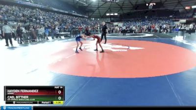 77 lbs Champ. Round 1 - Hayden Fernandez, NWWC vs Cael Bittner, UP Vikings Wrestling Club