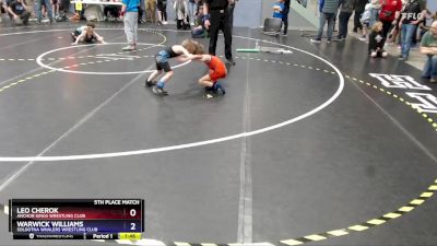 49 lbs 5th Place Match - Warwick Williams, Soldotna Whalers Wrestling Club vs Leo Cherok, Anchor Kings Wrestling Club