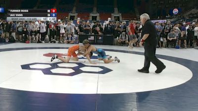 113 lbs Cons. Quarters - Turner Ross, Oklahoma vs Jax Vang, California