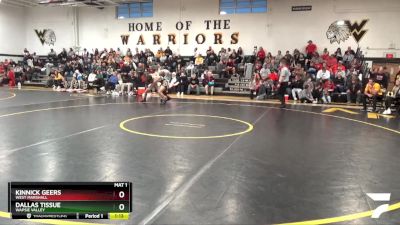 144 lbs 1st Place Match - Dallas Tissue, Wapsie Valley vs Kinnick Geers, West Marshall