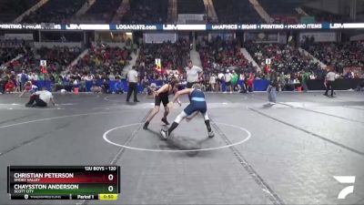 120 lbs Cons. Round 1 - Christian Peterson, Smoky Valley vs Chaysston Anderson, Scott City