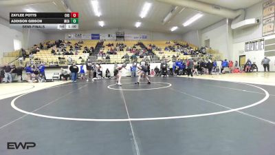 115 lbs Semifinal - Zaylee Potts, Collinsville HS Girls vs Addison Gibson, McAlester High School Girls