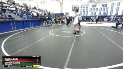 190 lbs Cons. Round 5 - Juliana Zaky, Cerritos vs Dianna Duarte, San Marcos