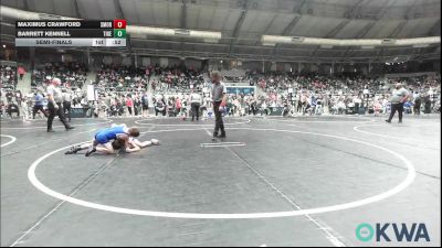 66 lbs Semifinal - Maximus Crawford, Southmoore SaberCats Wrestling vs Barrett Kennell, Tiger Trained Wrestling