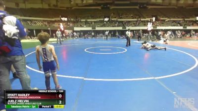 120 lbs 1st Place Match - JuElz Melvin, Buckroe Sharks Wrestling Club vs Hyatt Hadley, Poquoson Athletic Association