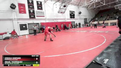 174 lbs Semifinal - Joshua Shepard, Bakersfield College vs Israel Manriquez, Victor Valley College