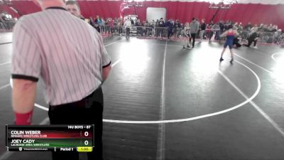 87 lbs Semifinal - Joey Cady, LaCrosse Area Wrestlers vs Colin Weber, Ringers Wrestling Club