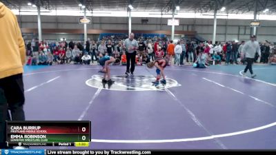 75 lbs Quarterfinal - Emma Robinson, Lewiston Wrestling Club vs Cara Burrup, Fruitland Middle School