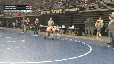 90 lbs Round Of 32 - John Sizemore, Somerset vs Evan McCarty, Warrior Run
