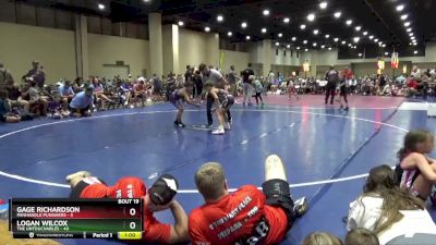 90 lbs Round 5 (8 Team) - Logan Wilcox, The Untouchables vs Gage Richardson, Panhandle Punishers