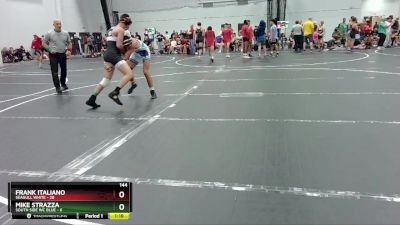 144 lbs Round 4 (8 Team) - Mike Strazza, South Side WC Blue vs Frank Italiano, Seagull White