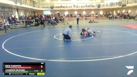 184 lbs Prelim - Nick Funovits, Washington And Jefferson College vs Cameron Blizard, Washington And Lee University