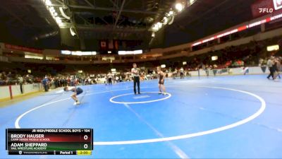 104 lbs Champ. Round 2 - Adam Sheppard, Vail Wrestling Academy vs Brody Hauser, Camp Verde Middle School