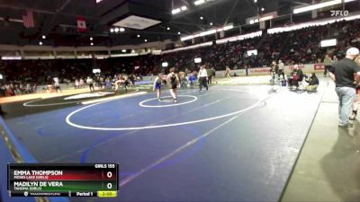 Girls 155 lbs Champ. Round 1 - Emma Thompson, Moses Lake (Girls) vs Madilyn De Vera, Tahoma (Girls)