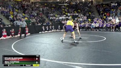 165 lbs Quarterfinal - Beau Kaufman, Lake Mills vs Dylan Blanchard, Nashua-Plainfield