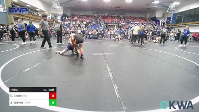 73 lbs Consi Of 8 #2 - Cooper Coble, Cowboy Wrestling Club vs Jaxon Walker, Harrah Little League Wrestling