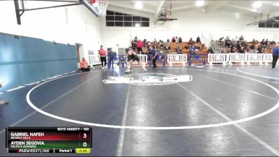 190 lbs Cons. Round 1 - Ayden Segovia, Pacifica (Oxnard) vs Gabriel Nafeh, Beverly Hills