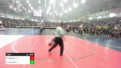 70 lbs Round Of 16 - Ryker Wagner, Cedaredge Bruins vs Riggin Rummel, No Team