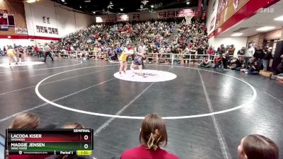 140 lbs Semifinal - Maggie Jensen, Wind River vs Lacoda Kiser, Shoshoni