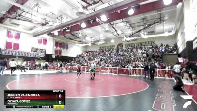 110 lbs Champ. Round 1 - Olyaya Gomez, Monrovia vs Jordyn Valenzuela, Citrus Valley