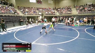 100 lbs Cons. Round 2 - Donner Faroni, Sublime Wrestling Academy vs Cooper Woods, Virgin Valley Bulldogs