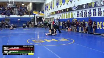 135 lbs Champ. Round 2 - Rejan Alhashash, AVON LAKE vs Ruby Love Koch, Curtis (Girls)