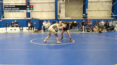 197 lbs Cons. Round 3 - Luke Hutton, Trinity (ct) vs MIchael Sanchez, Southern Maine