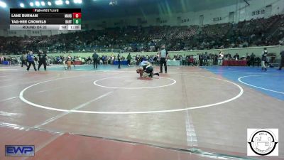 128 lbs Round Of 32 - Lane Burnam, Mangum Wrestling vs Tag-Hee Crowels, Bartlesville JH