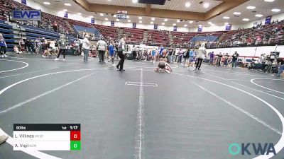 90 lbs Final - Landon Villines, Weatherford Youth Wrestling vs Abel Vigil, Team Nomad