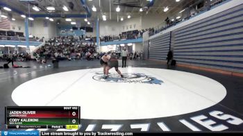 285 lbs Cons. Round 3 - Jaden Oliver, Canyon Ridge vs Cody Kaleikini, Box Elder