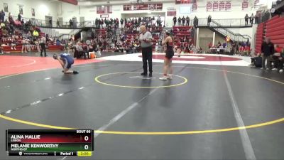 135 lbs Quarterfinal - Alina Mallie, Lisbon vs Melanie Kenworthy, Northeast