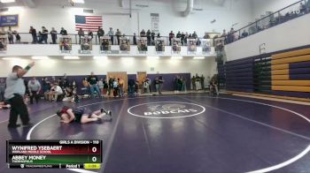 110 lbs Round 2 - Abbey Money, Thermopolis vs Wynifred Ysebaert, Worland Middle School