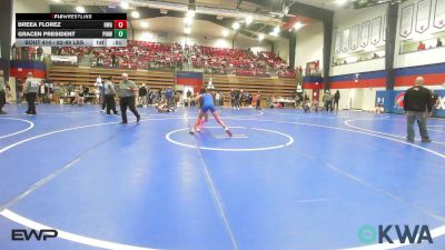 82-89 lbs Rr Rnd 1 - Breea Florez, HURRICANE WRESTLING ACADEMY vs Gracen President, PIN Wrestling