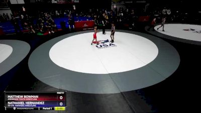 74 lbs Cons. Round 1 - Matthew Bowman, Anderson Youth Wrestling vs Nathaniel Hernandez, So Cal Hammers Wrestling