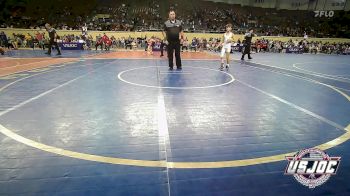 70 lbs Round Of 16 - Kasten Pitmon, Sulphur Youth Wrestling Club vs Penelope Mouras, Amped Wrestling Club