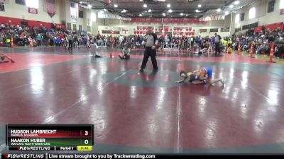 60 lbs Cons. Round 3 - Hudson Lambrecht, Madelia Jayhawks vs Haakon Huber, Wayzata Youth Wrestling