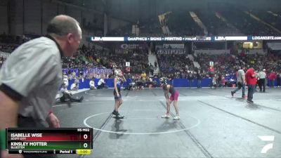 60 lbs Quarterfinal - Kinsley Motter, Bluestem vs Isabelle Wise, Scott City