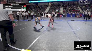 88 lbs 2nd Place Match - Lawson Feil, Russell WC vs Evan Heim, Rams