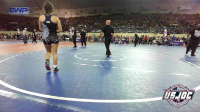 98 lbs Quarterfinal - Kaylie Peckham, Harrah Little League Wrestling vs Riane Robinette, Little Axe Takedown Club