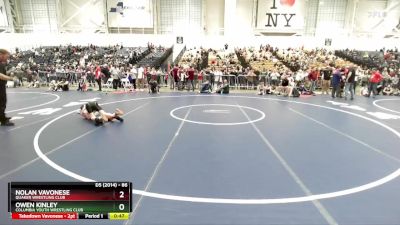 86 lbs Cons. Round 4 - Nolan Vavonese, Quaker Wrestling Club vs Owen Kinley, Columbia Youth Wrestling Club