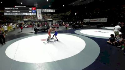 132 lbs Quarters - Beckett Clear, Temecula Valley High School Wrestling vs Brett Crowley, Vacaville Wrestling Club