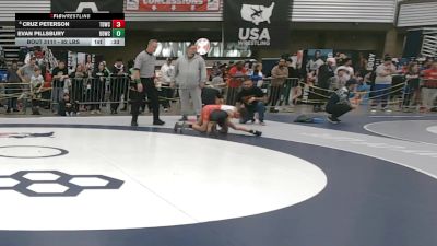 82 lbs Champ. Rd Of 32 - Evan Pillsbury, Dirty Den Wrestling Club / Meriden Youth Wrestling vs Cruz Peterson, Team Donahoe Wrestling Club