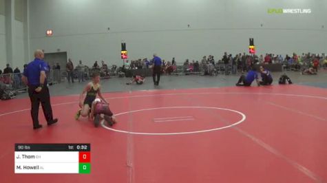 90 lbs Consi Of 16 #2 - Jaxson Thom, OH vs Michael Howell, AL