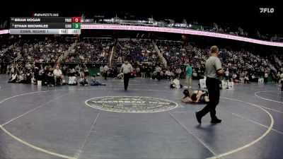 3A 120 lbs Cons. Round 1 - Brian Hogan, Parkwood High School vs Ethan Brownlee, South Johnston High School