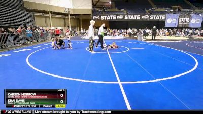 40 lbs Round 1 - Carson Morrow, White River Hornets Wrestling Club vs Khai Davis, Twin City Wrestling Club