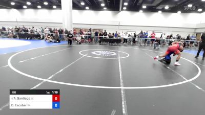 120 lbs Consi Of 16 #1 - Aedan Santiago, Sc vs Daniel Escobar, Ga