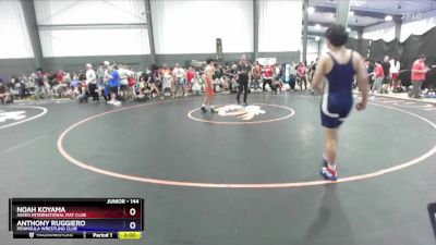 144 lbs Quarterfinal - Noah Koyama, Askeo International Mat Club vs Anthony Ruggiero, Peninsula Wrestling Club